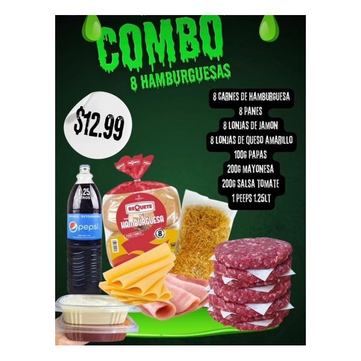 COMBO 8 HAMBURGUESAS