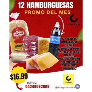 COMBO 12 HAMBURGUESAS