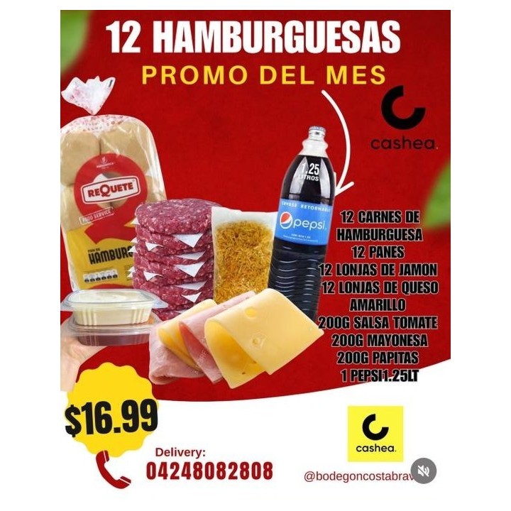 COMBO 12 HAMBURGUESAS