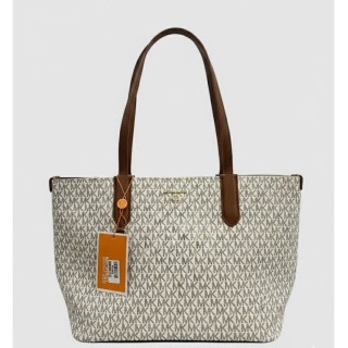 Cartera grande MK blano con marr?n aaa