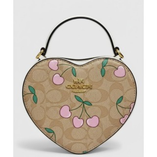 Coach bolso bandolero de coraz?n blanca con cereza rosadas AAA