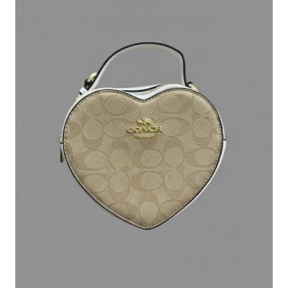 Coach bolso bandolero de coraz?n blanca con beige AAA