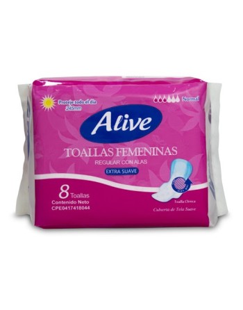 BY ALIVE TOALLAS FEMENINAS DIURNAS 8UND