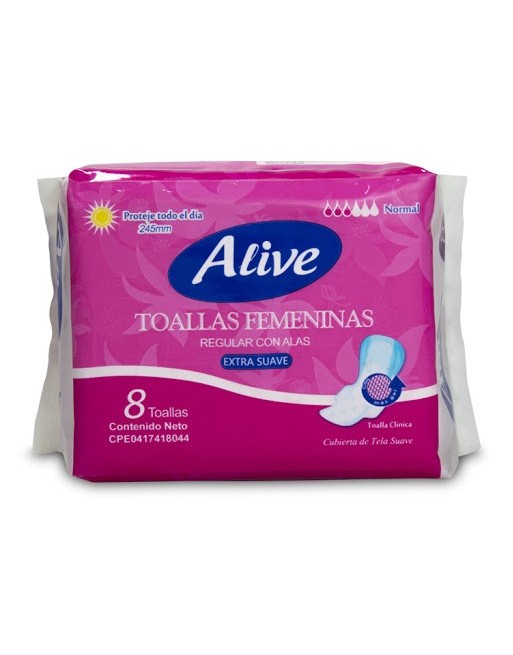 BY ALIVE TOALLAS FEMENINAS DIURNAS 8UND