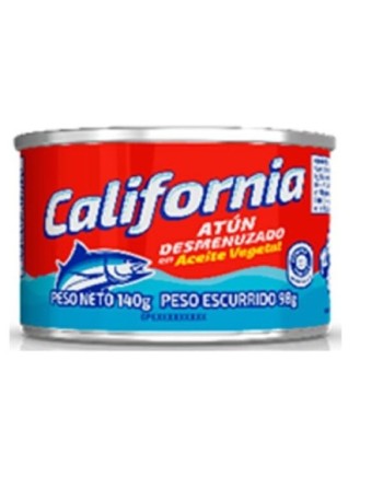 CALIFORNIA ATUN DESMENUZADO EN ACEITE VEGETAL 140G