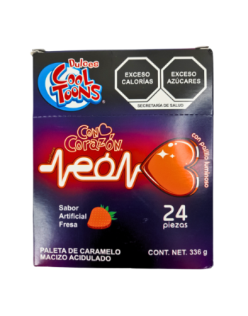 CHUPETAS CORAZONES Y FORMAS NEON X 8UND