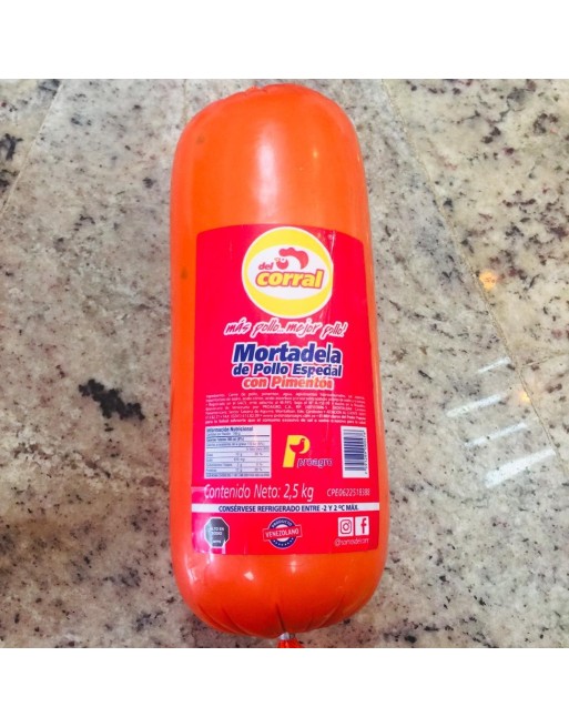 CORRAL MORTADELA POLLO ESPECIAL PARA REBANAR CON PIMENTON XKG