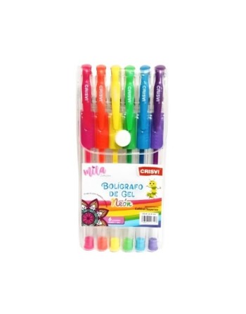 CRISVI BOLIGRAFO EN GEL NEON X6UND