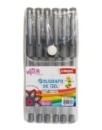 CRISVI BOLIGRAFO PLATEADO X 6UND