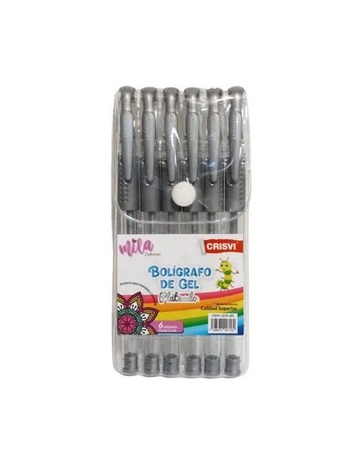 CRISVI BOLIGRAFO PLATEADO X 6UND