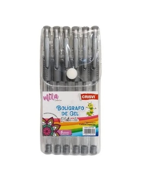 CRISVI BOLIGRAFO PLATEADO X 6UND