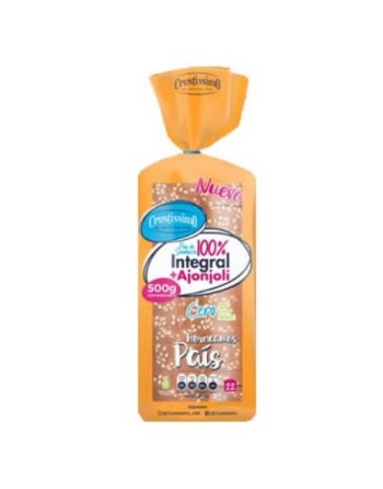 CRUSTISSIMO PAN SANDWI INTEGRAL + AJONJOLI 500G
