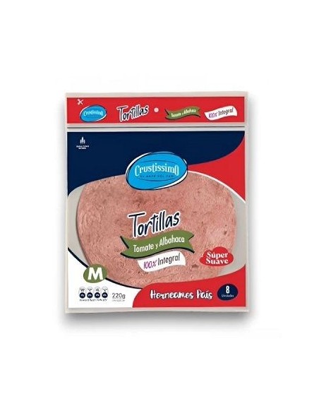CRUSTISSIMO TORTILLAS INTEGRALES TOMATE Y ALBAHACA 220G
