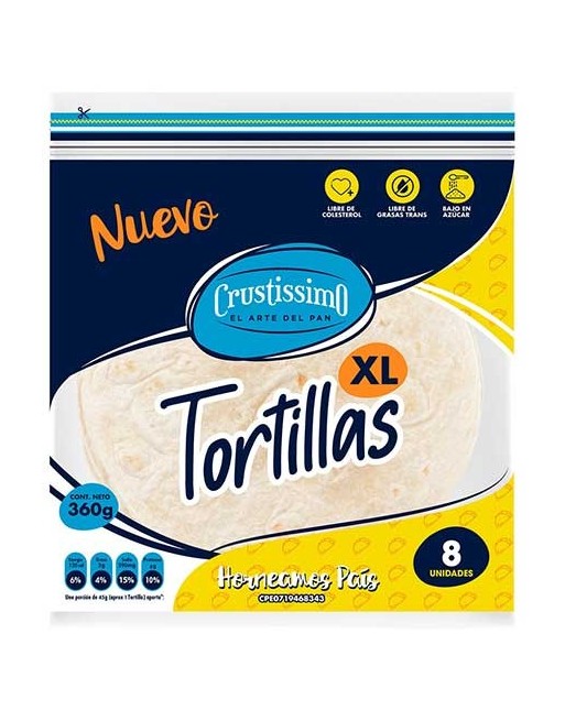 CRUSTISSIMO TORTILLAS XL X8UND 360G