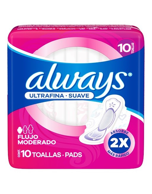 ALWAYS TOALLAS ULTRA FINA SUAVE X10UND