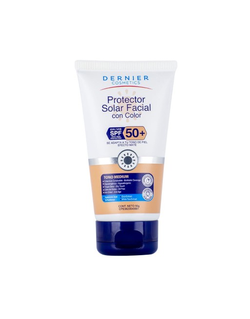 DERNIER PROTECTOR SOLAR CON COLOR TONO MEDIUM SPF 50 EFECTO MATE 50G