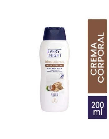 EVERY NIGTH BIO NUTRIENTES CREMA CORPORAL PIEL MUY SECA COCO Y AVENA 350 ML
