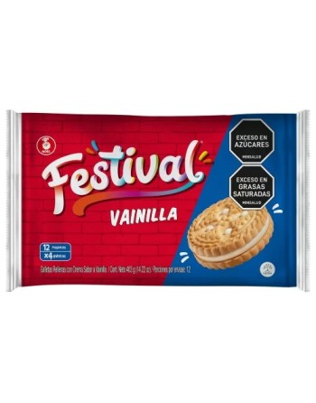 FESTIVAL GALLETAS SABOR A VAINILLA X12