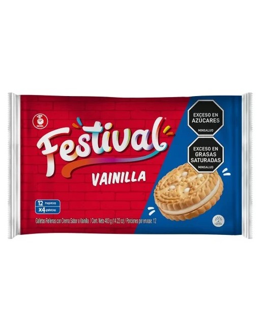 FESTIVAL GALLETAS SABOR A VAINILLA X12