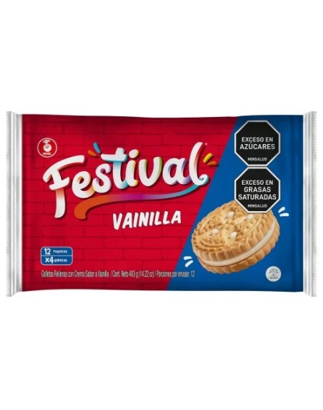 FESTIVAL GALLETAS SABOR A VAINILLA X12