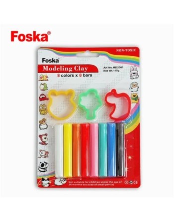 FOSKA KIT PLASTINA 8 COLORES Y MOLDES 115G