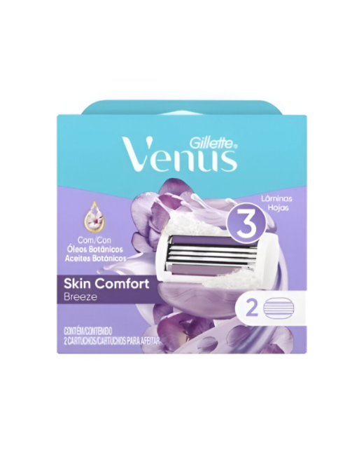GILLETTE VENUS SKIN COMFORT CARTUCHOS 3 HOJILLAS X2