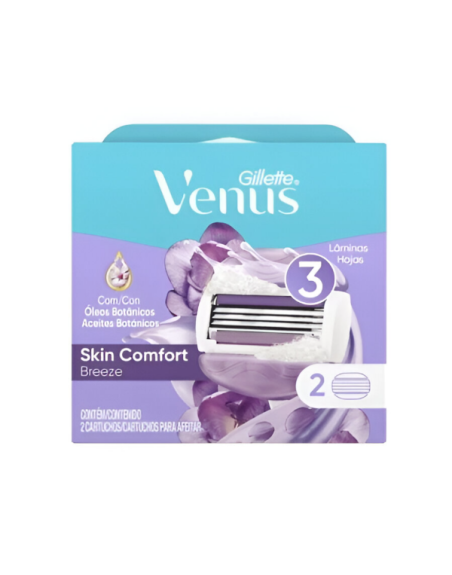 GILLETTE VENUS SKIN COMFORT CARTUCHOS 3 HOJILLAS X2