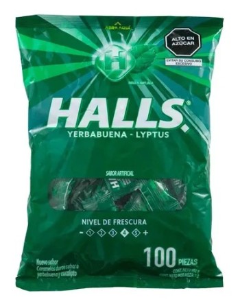 HALLS BOLSA YERBABUENA  X100UND