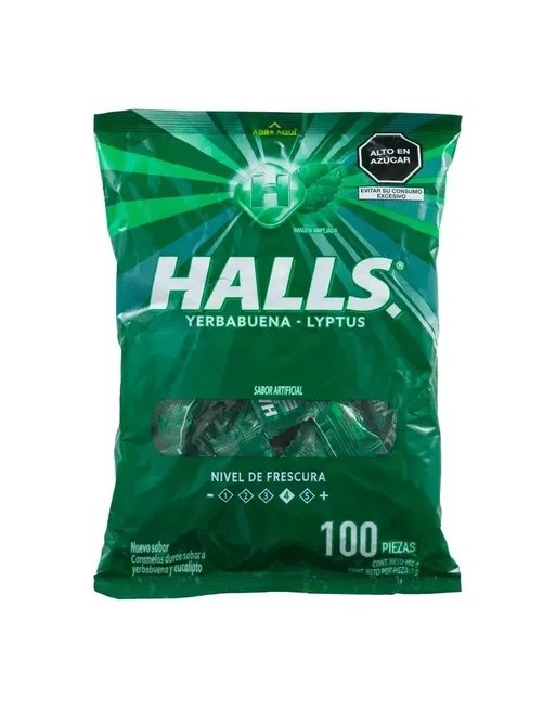 HALLS BOLSA YERBABUENA  X100UND