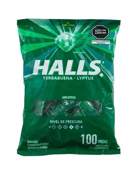 HALLS BOLSA YERBABUENA  X100UND