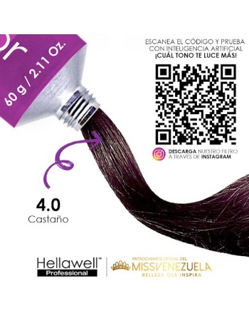 HELLAWELL COVERAGE COLOR  TINTE 60G CASTAÑO 4.0