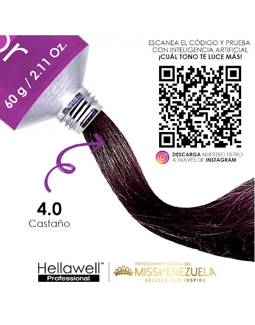 HELLAWELL COVERAGE COLOR  TINTE 60G CASTAÑO 4.0