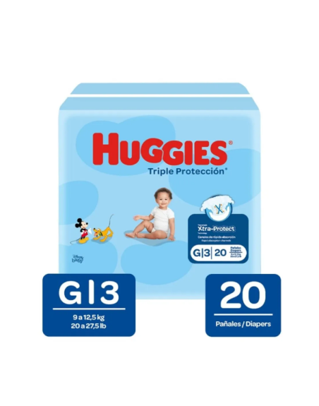 HUG CITY PAÑALES DESECHABLES G X 20 UND