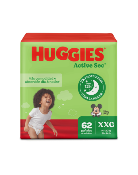 HUGGIES PAÑALES G ACTIVE SEC X20UND