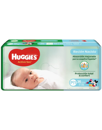 HUGGIES PAÑALES P ACTIVE SEC X36UND