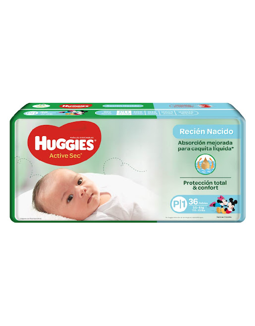 HUGGIES PAÑALES P ACTIVE SEC X36UND