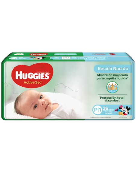 HUGGIES PAÑALES P ACTIVE SEC X36UND