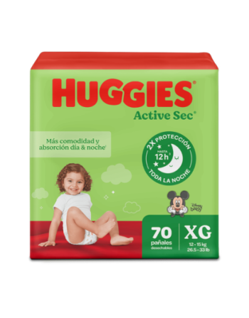 HUGGIES PAÑALES XG ACTIVE SEC X20UND
