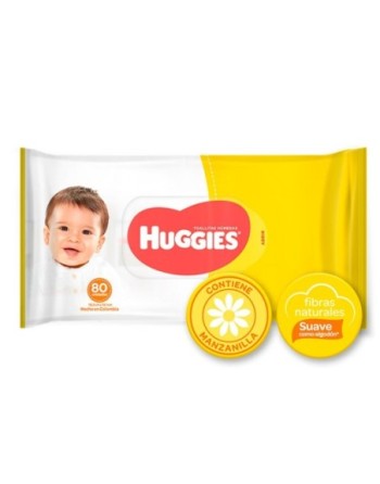 HUGGIES TOALLAS HUMEDAS MANZANILLA 80UND