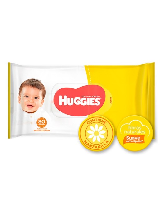 HUGGIES TOALLAS HUMEDAS MANZANILLA 80UND