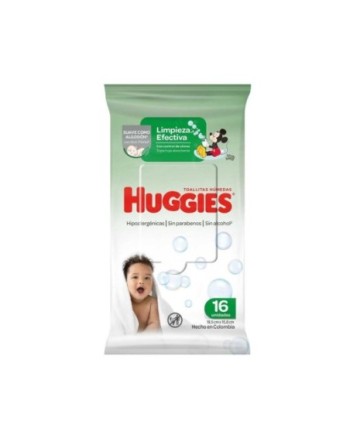 HUGGIES TOALLAS HUMEDAS X16 UND
