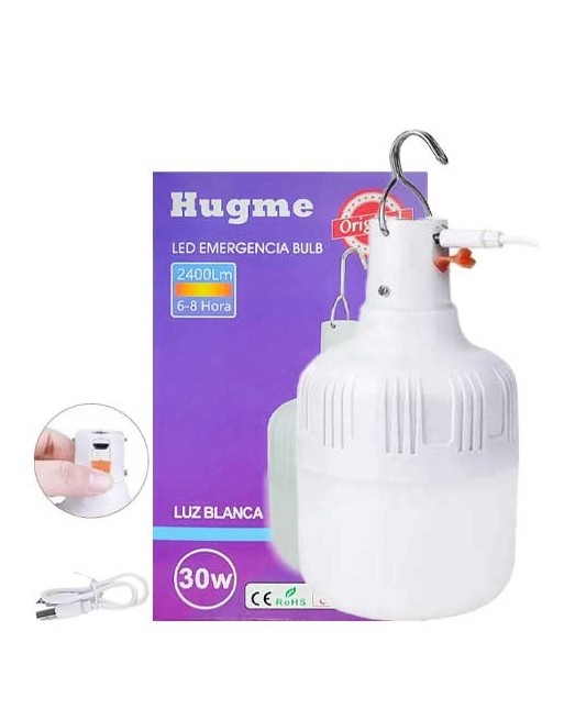 HUGME BOMBILLO RECARGABLE 0W