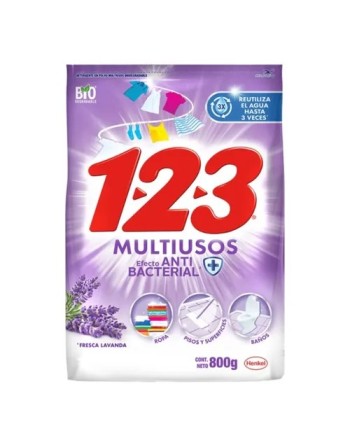 HUGME DETERGENTE EN POLVO LAVANDA CON SUAVIZANTE 800G