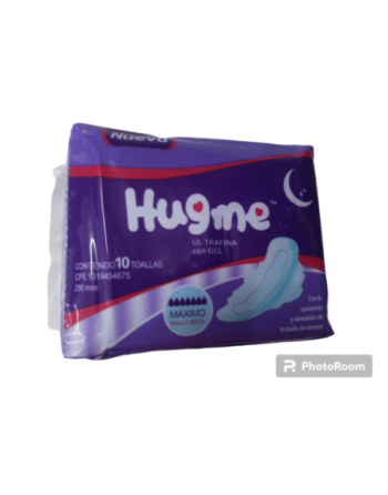 HUGME TOALLAS SANITARIA NOCHE ALGODON X10