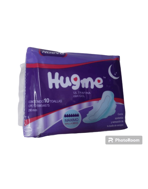 HUGME TOALLAS SANITARIA NOCHE ALGODON X10