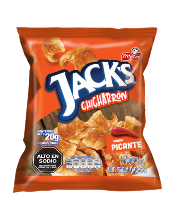 JACKS CHICHARRON PICANTE 20G