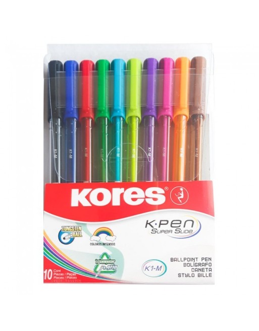 KORES BOLIGRAFOS X10 DE COLORES