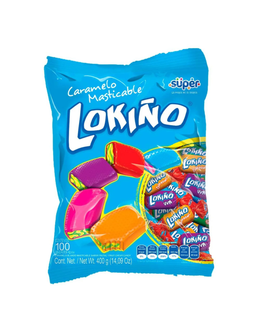 LOKIÑO CARAMELO MASTICABLE PAQUETETE X 100UND