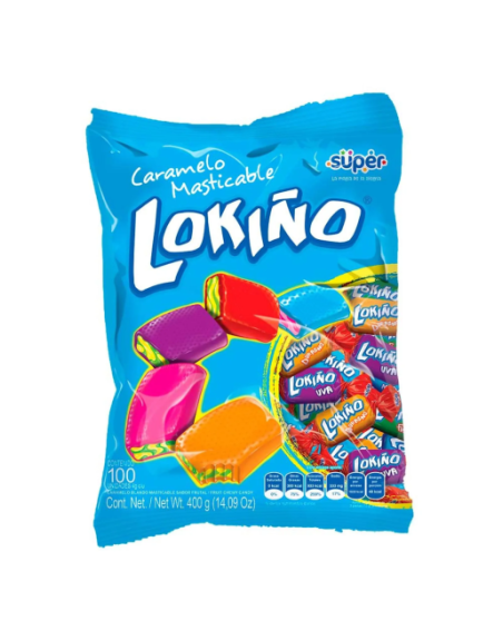 LOKIÑO CARAMELO MASTICABLE PAQUETETE X 100UND