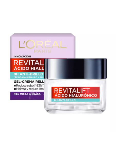 LOREAL PARIS REVITALIFT CON ACIDO HIALURONICO GEL CREMA RELLENADOR 50ML